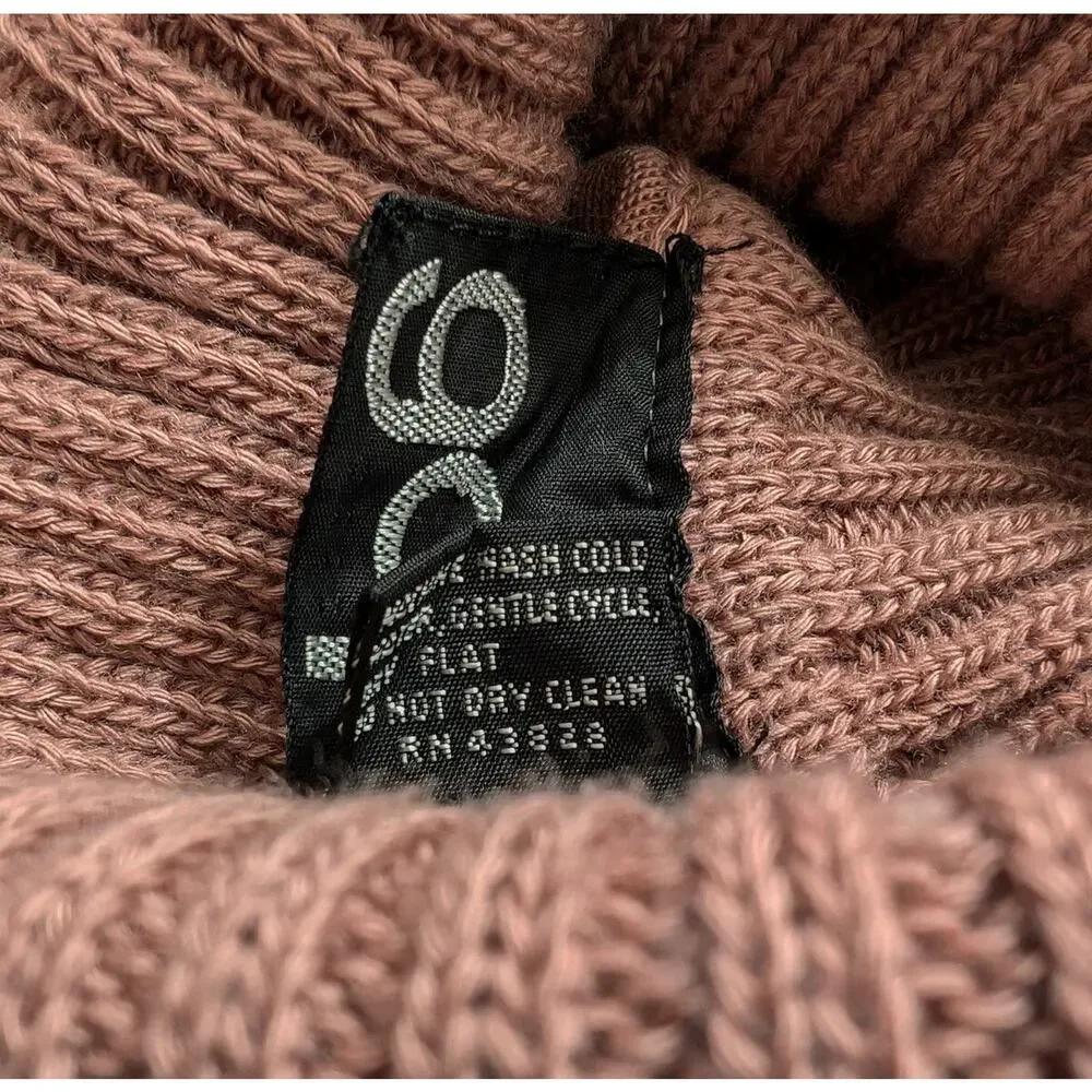Vintage 80s Gap Sweater Mauve Pink Cowl Neck Turtleneck Women's Size S